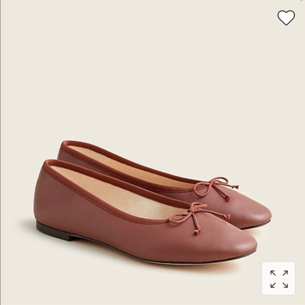 New J.CREW  Zoe Ballet Flats in Leather , Color: Clay Tile